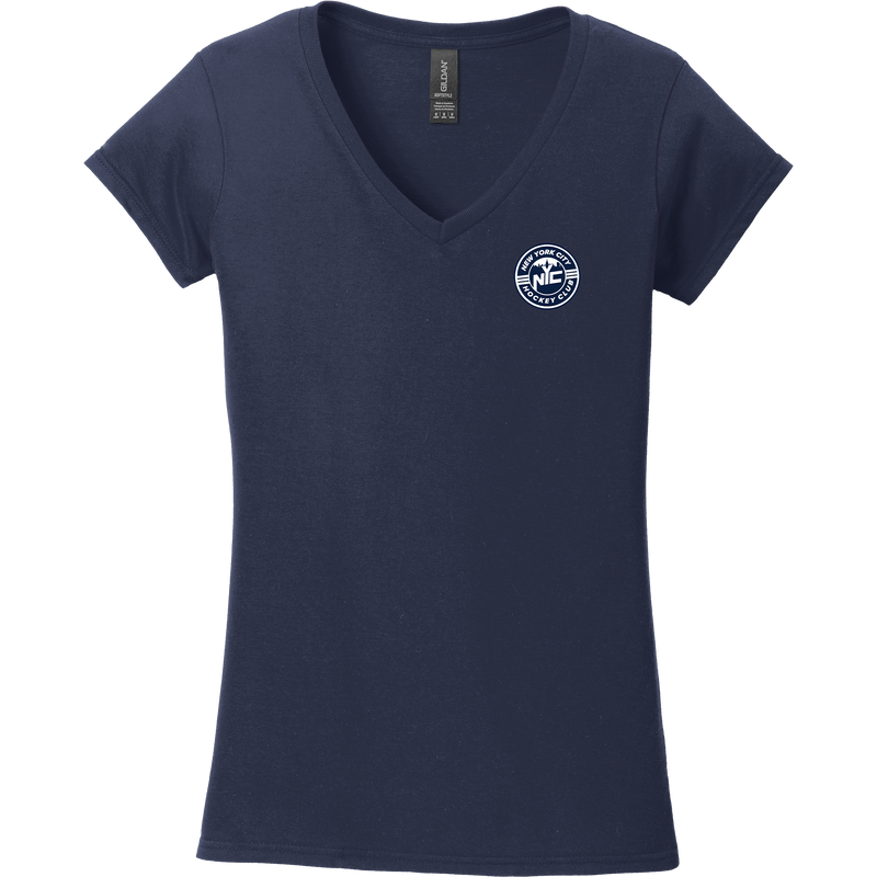 NYC Hockey Club Softstyle Ladies Fit V-Neck T-Shirt