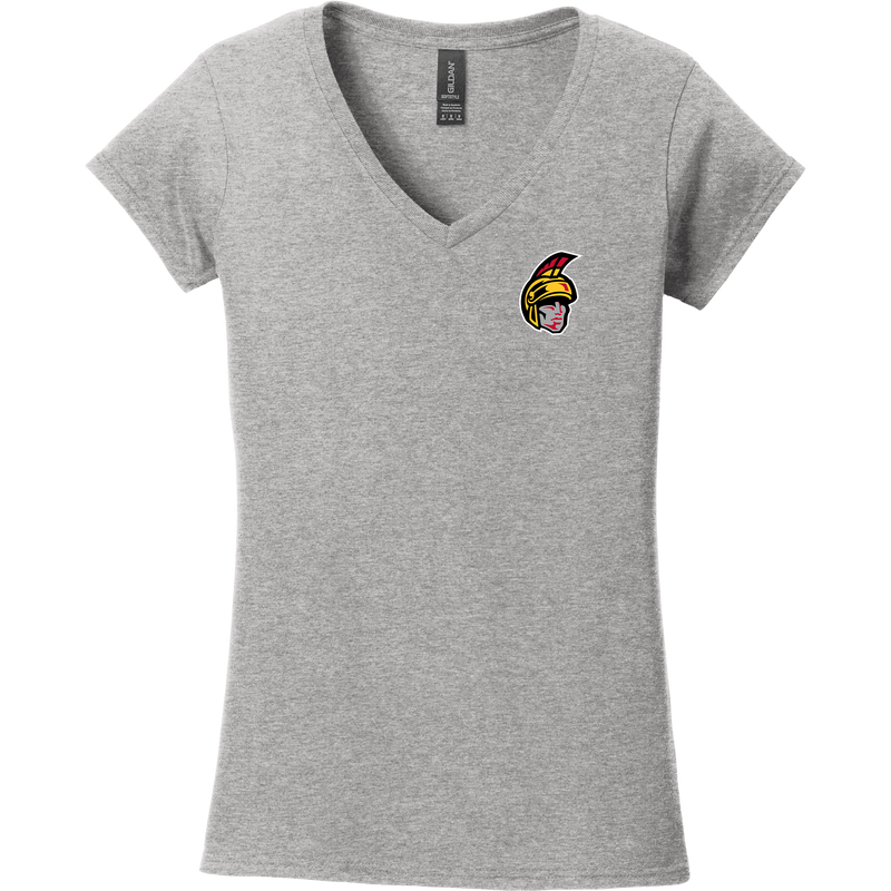 Seacoast Spartans (Ice Hockey) Softstyle Ladies Fit V-Neck T-Shirt