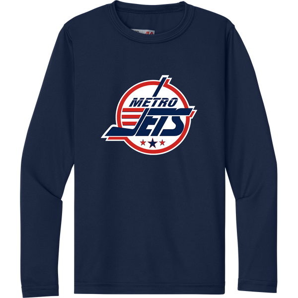 Metro Jets Youth Cooling Performance Long Sleeve Tee