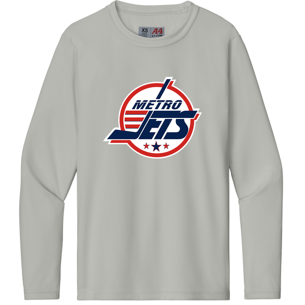 Metro Jets Youth Cooling Performance Long Sleeve Tee