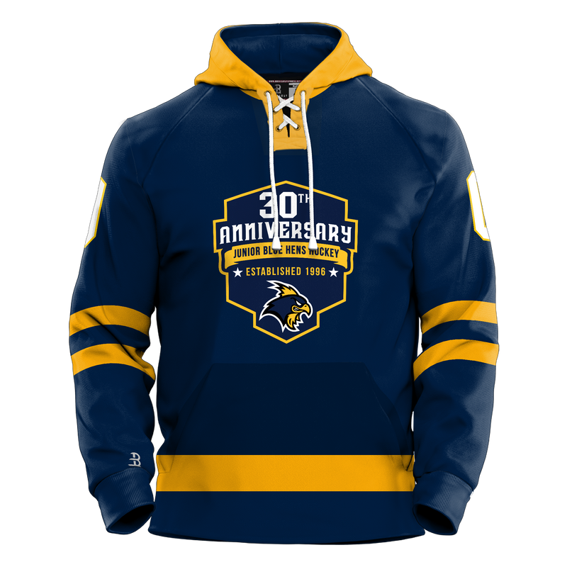 Delaware Jr. Blue Hens 30th Youth Sublimated Retro Hoodie