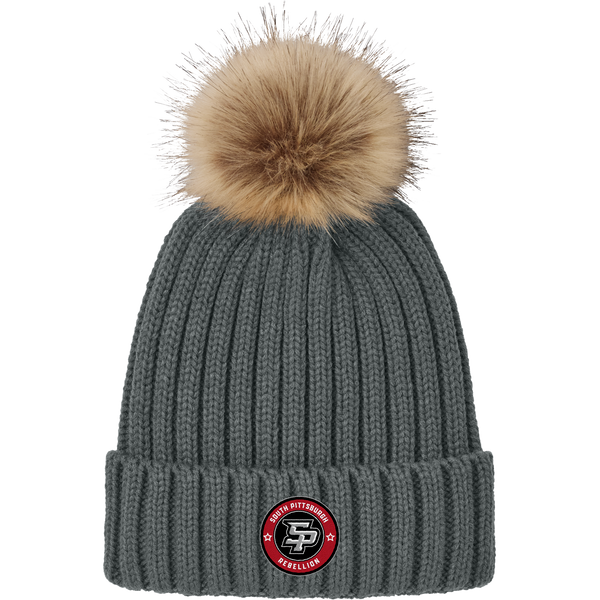 South Pittsburgh Rebellion Faux Fur Pom Beanie