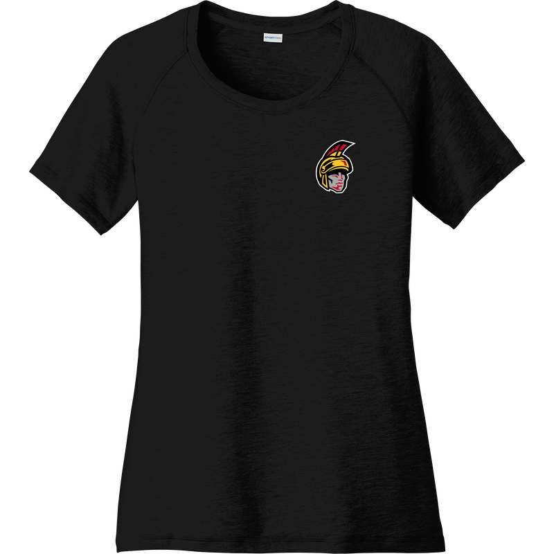 Seacoast Spartans (Ice Hockey) Ladies PosiCharge Tri-Blend Wicking Scoop Neck Raglan Tee