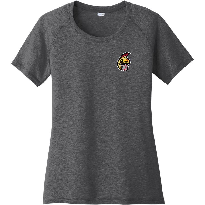 Seacoast Spartans (Ice Hockey) Ladies PosiCharge Tri-Blend Wicking Scoop Neck Raglan Tee