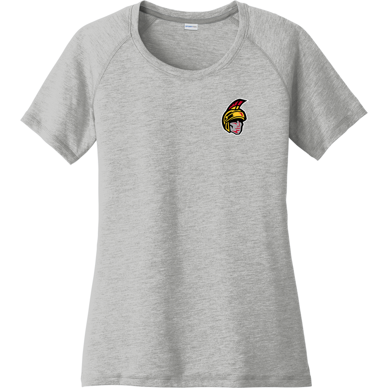 Seacoast Spartans (Ice Hockey) Ladies PosiCharge Tri-Blend Wicking Scoop Neck Raglan Tee