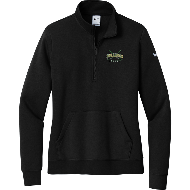 HVM Bulldogs Nike Women's Club Fleece Sleeve Swoosh 1/2-Zip